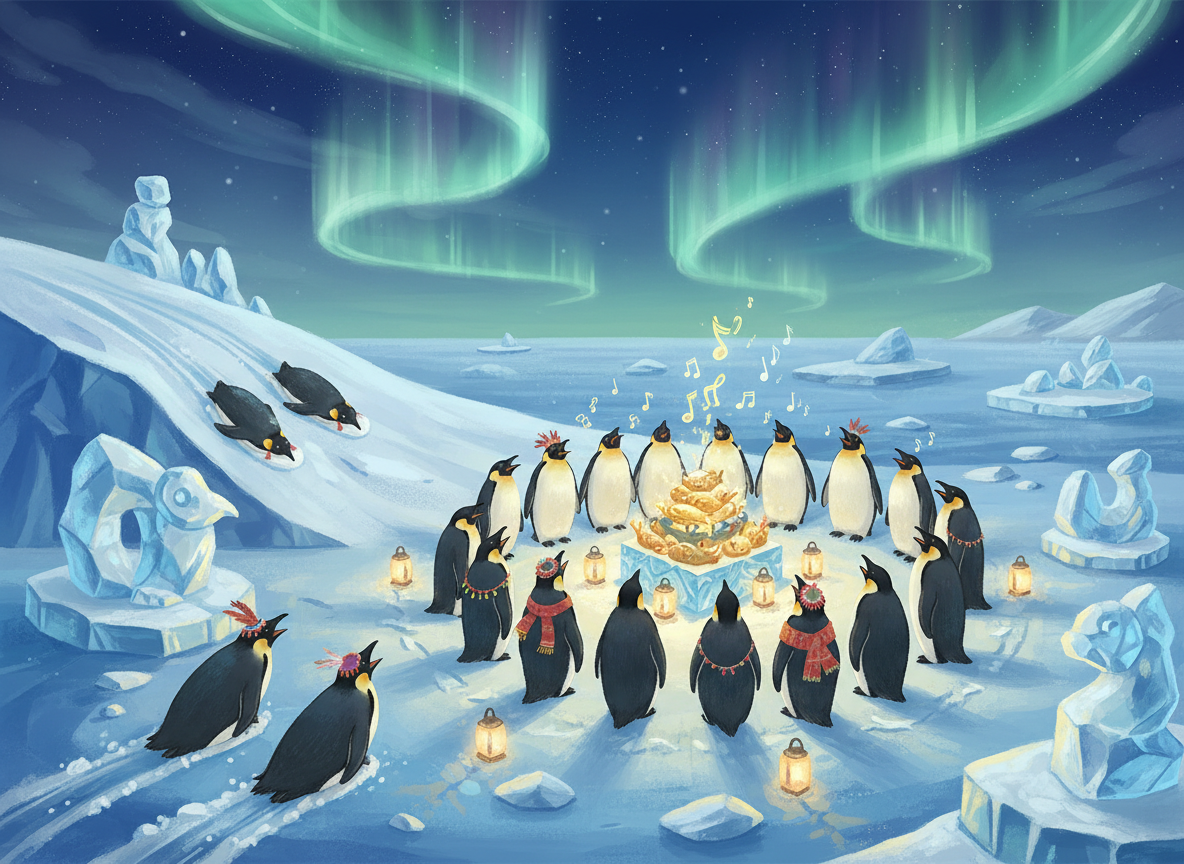 Penguins in cultural celebration